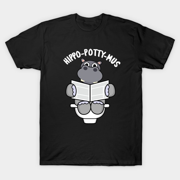 Hippo-potty-mus Funny Animal Hippo Pun T-Shirt by punnybone